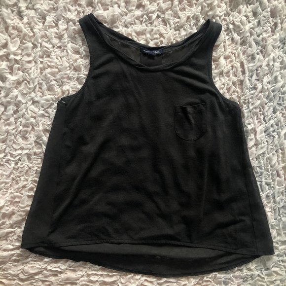 American Eagle Gray Scoop Neck Tank Top - Picture 1 of 5